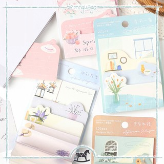 Tập 100 Note 4Designs Talk To Flowers Giấy Note Ghi Chú, Giấy Note Cute Trang Trí Bullet Journal - Tiệm Ngựa Gỗ