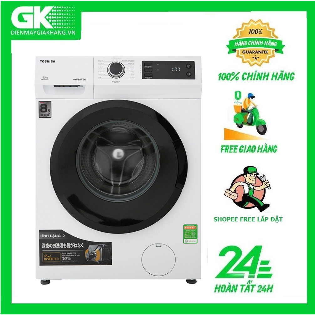 TW-BK95S2V(WK) MIỄN PHÍ CÔNG LẮP ĐẶT MÁY GIẶT CỬA TRƯỚC TOSHIBA TW-BK95S2V(WK)