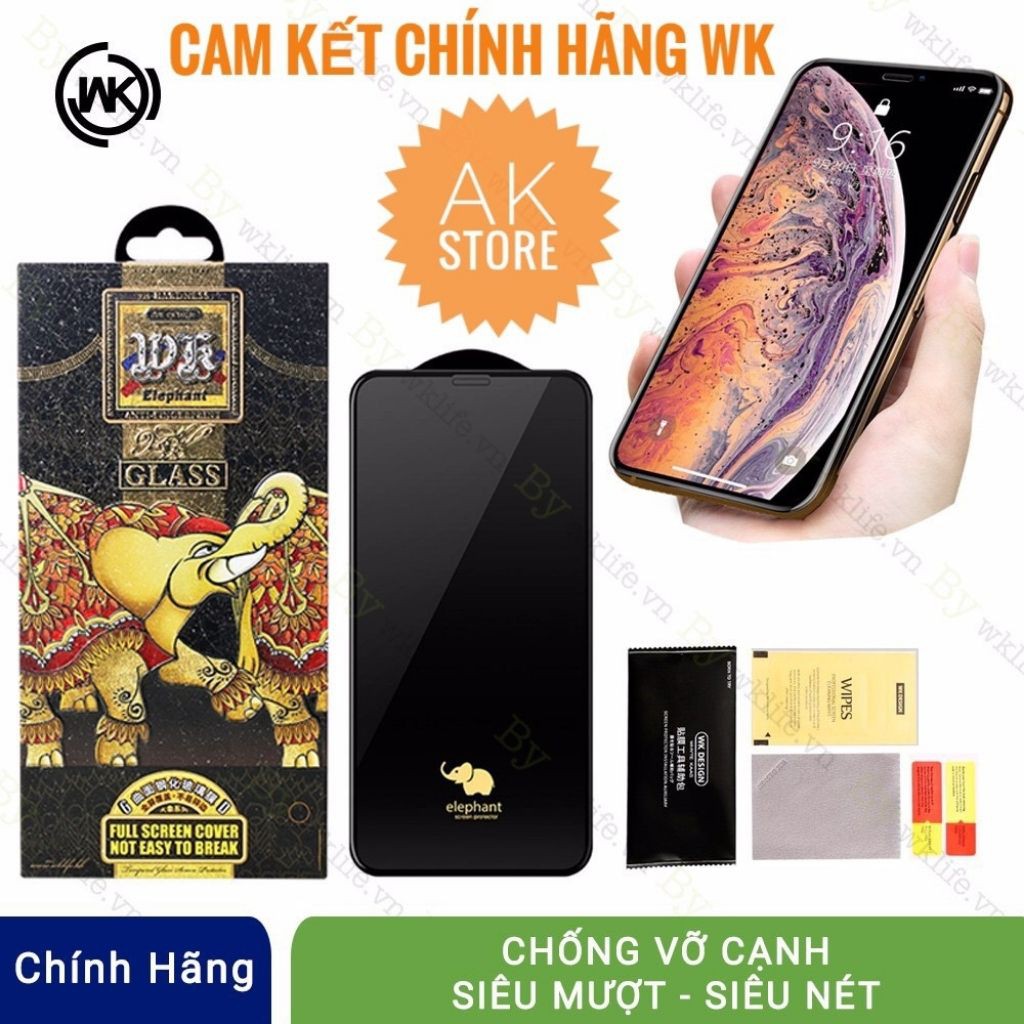 Kính Cường lực ELEPHANT chính hãng WK - Nobox  Chống va đập Phiên bản nâng cấp của Kingkong