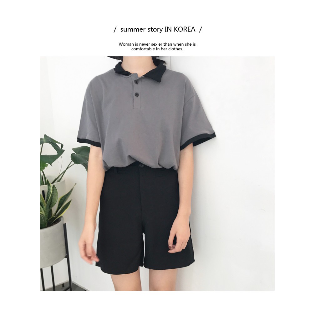 ORDER ÁO POLO NỮ DÁNG RỘNG PHỐI MÀU ULZZANG