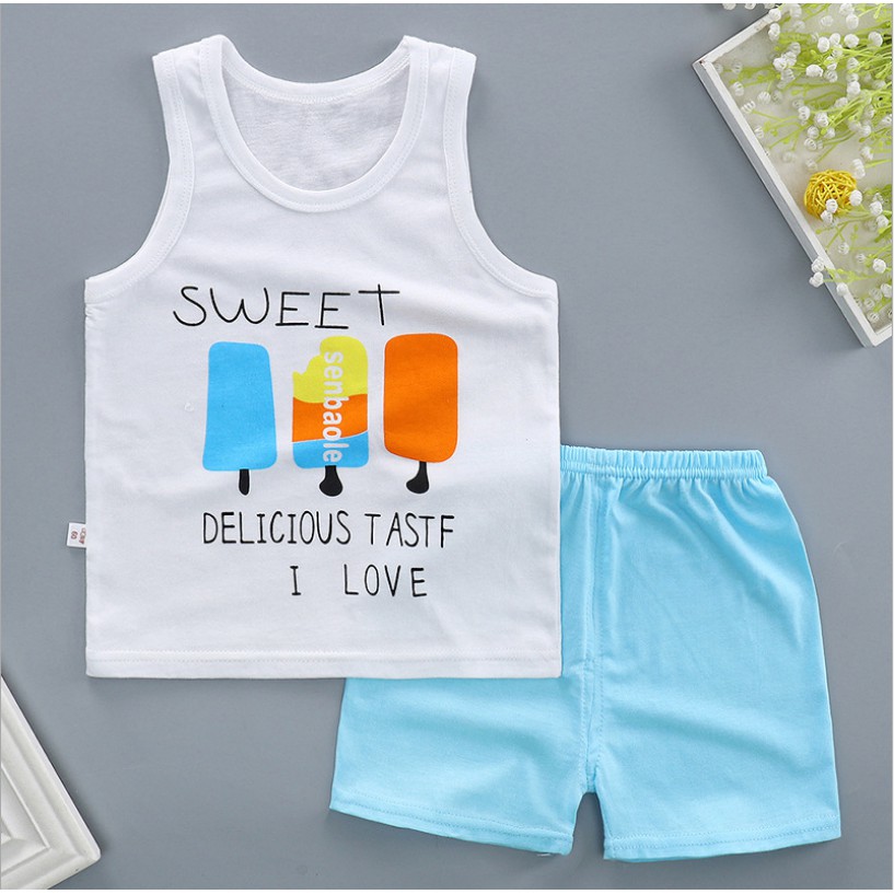 Set cotton bé trai cao cấp Ice Cream 8-17kg - Baby 3 - LCTQ