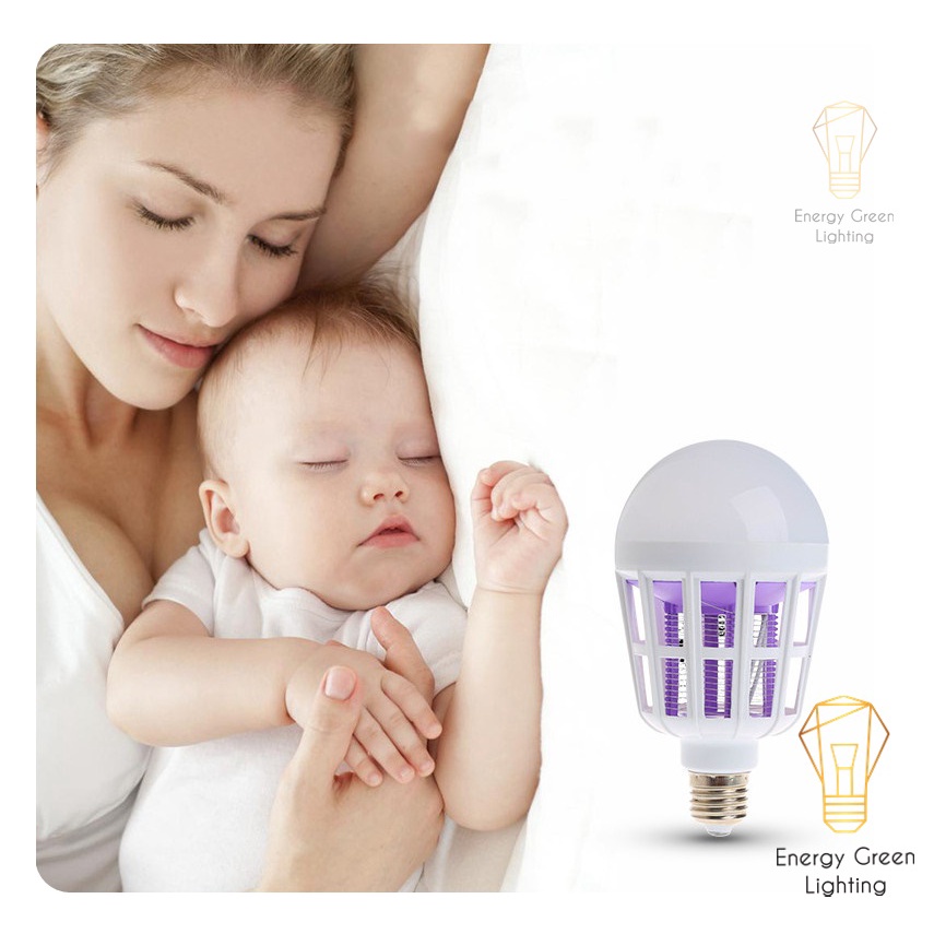 Combo 6 Bóng Đèn Led Energy Green Lighting Chiếu Sáng Kiêm Bắt Muỗi 15w/20w , Côn Trùng An Toàn Hiệu Quả