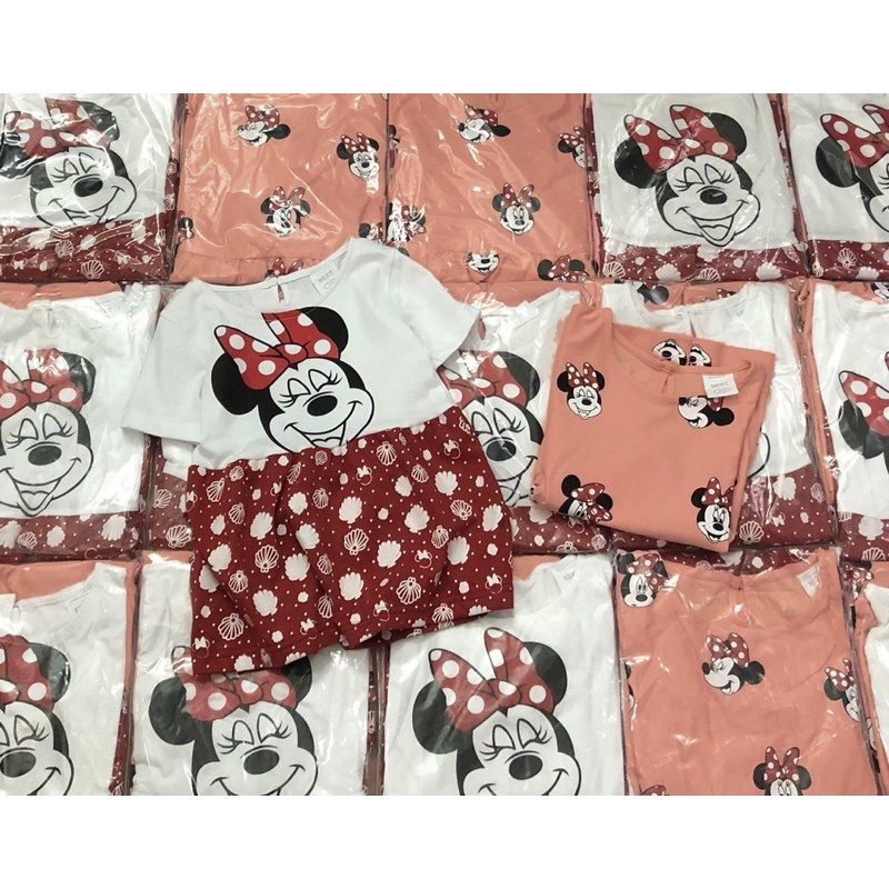 SÉT 2 VÁY HÌNH MICKY TRẮNG CAM CHO BG
