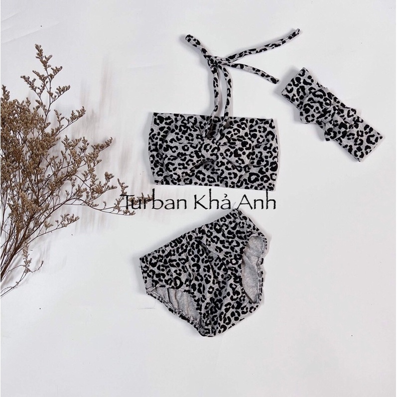 Bikini đi biển da beo chất cotton mềm mại