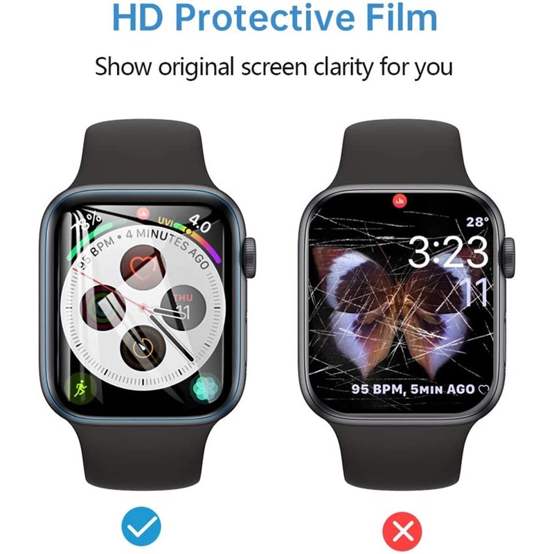 Miếng Dán Bảo Vệ Màn Hình Đồng Hồ Apple Watch 38mm 40mm 41mm 42mm 44mm 45mm Iwatch Series 7 SE 6 5 4 3 2