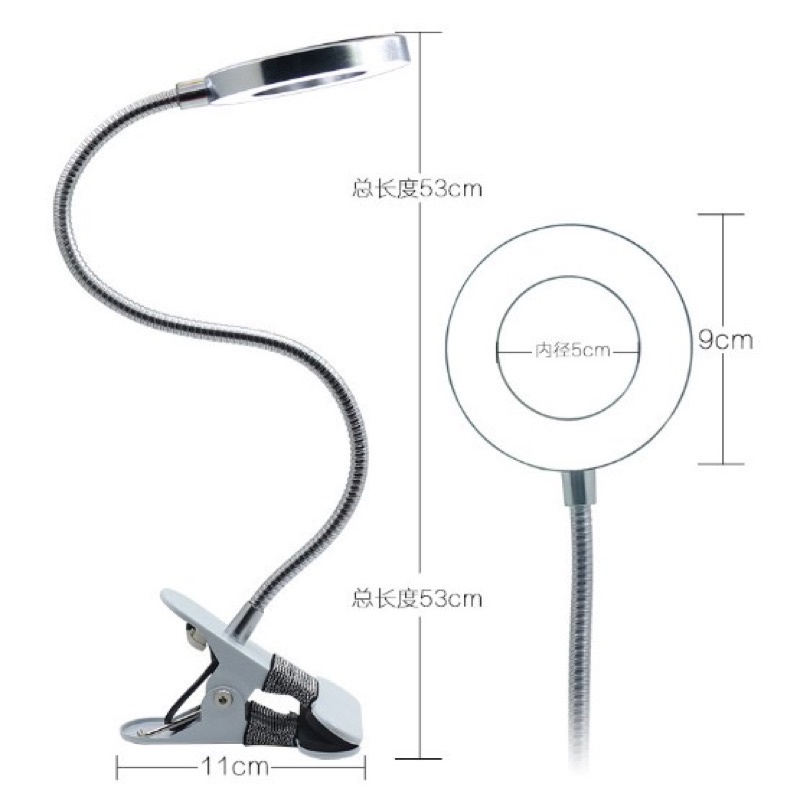 Đèn led kẹp bànkèm củ sạc