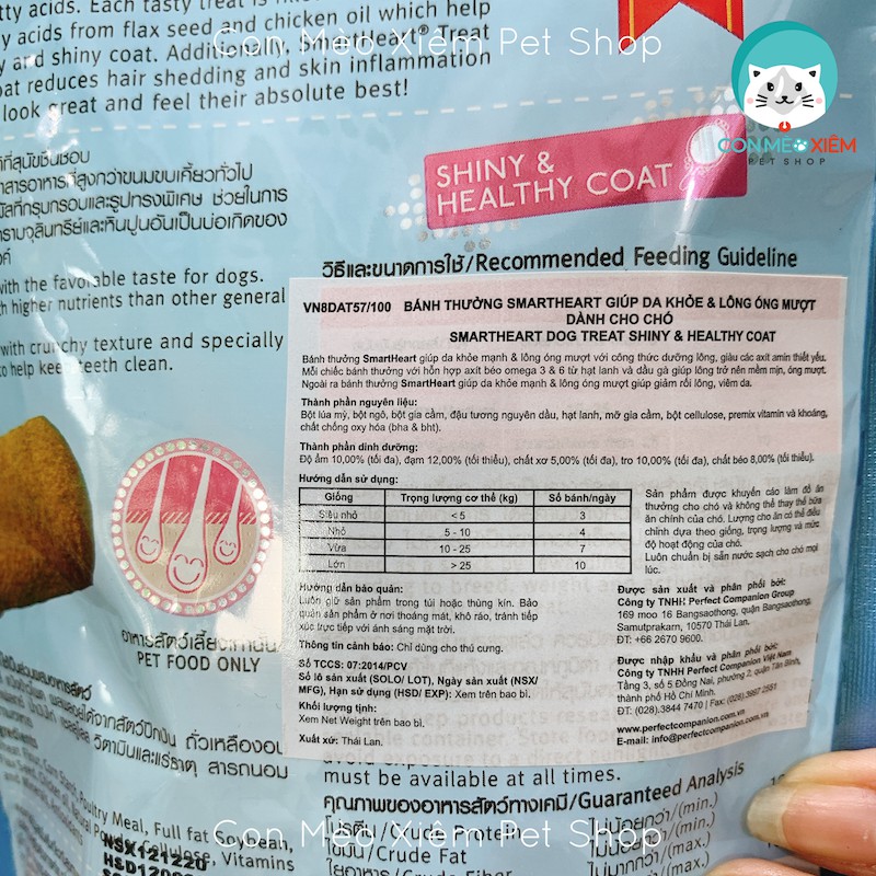 Bánh thưởng cho chó Smartheart snack xanh 100g đồ ăn vặt cho cún cưng Con Mèo Xiêm