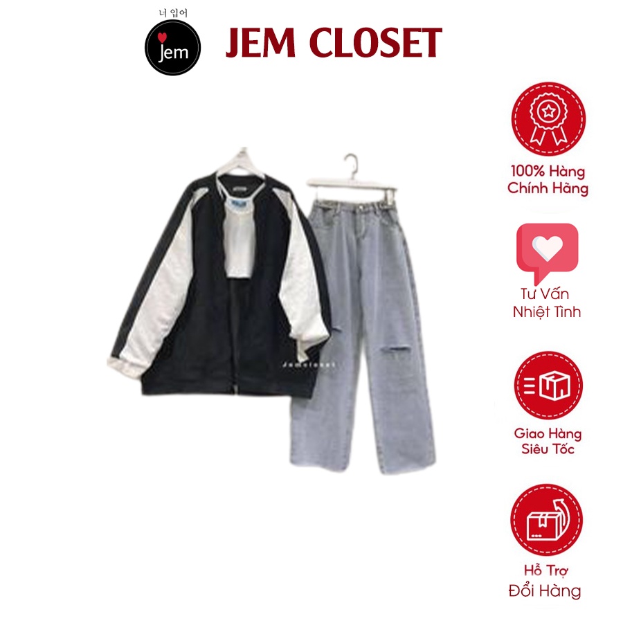 Quần jean dài nữ ống rộng rách gối phong cách năng động TIRAN - 2572 ( Jem Closet )