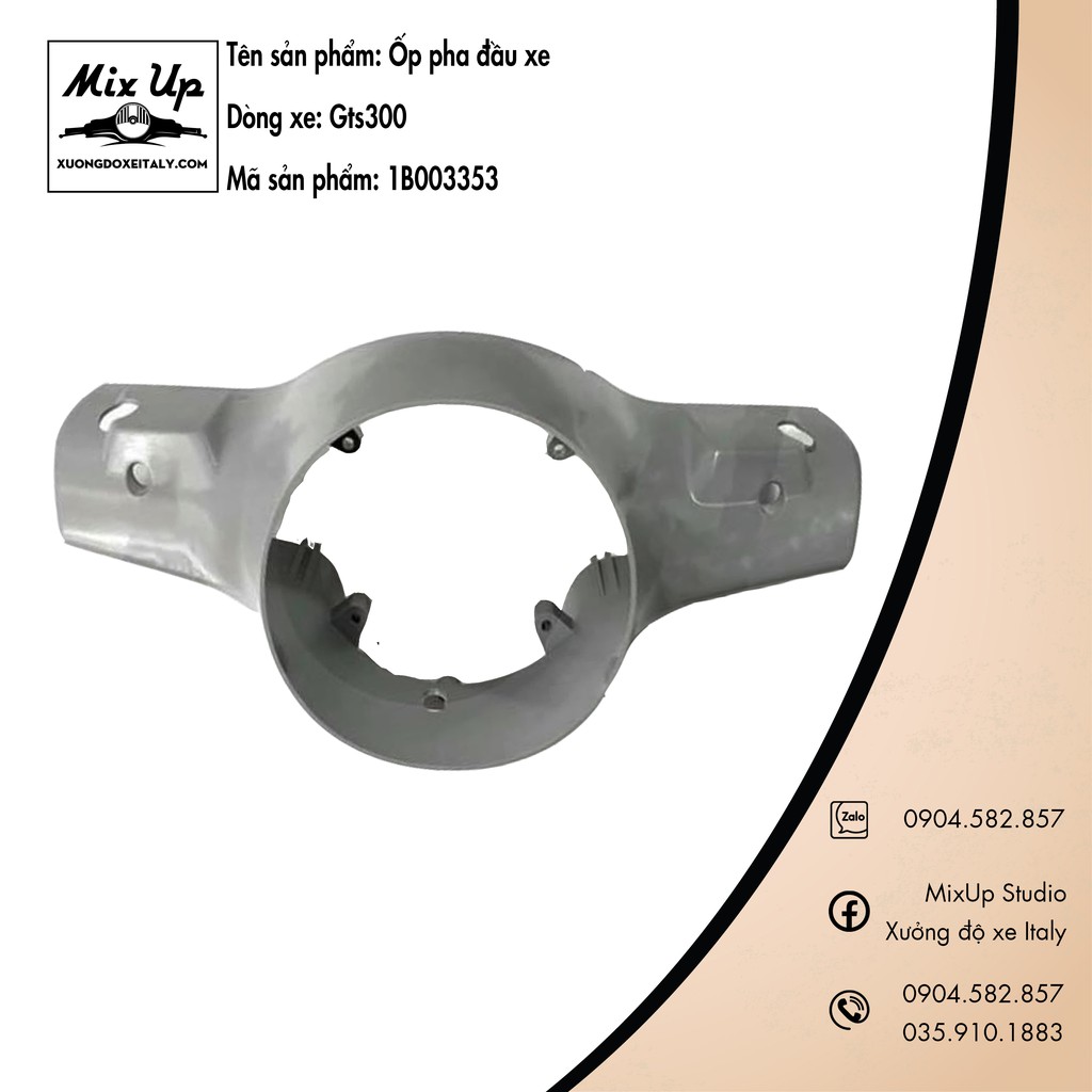 BỘ ỐP ĐẦU XE VESPA GTS 300 HPE NGUYÊN BẢN KHÔNG MÀU
