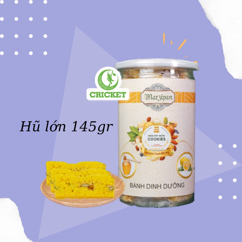 Bánh Marzipan Chanh &amp; Mật Ong ( Hũ 145gr) - Ăn vặt bổ dưỡng, có thể thay ăn sáng, bổ sung năng lượng, đề kháng