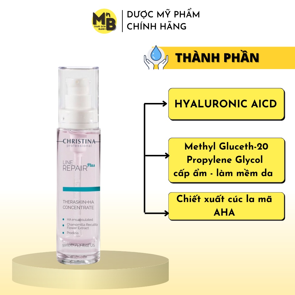 Tinh Chất Dưỡng Ẩm Trẻ Hóa Phục Hồi Da CHRISTINA LINE REPAIR PLUS THERASKIN + HA CONCENTRATE - HYDRA Serum 30ml 50ml
