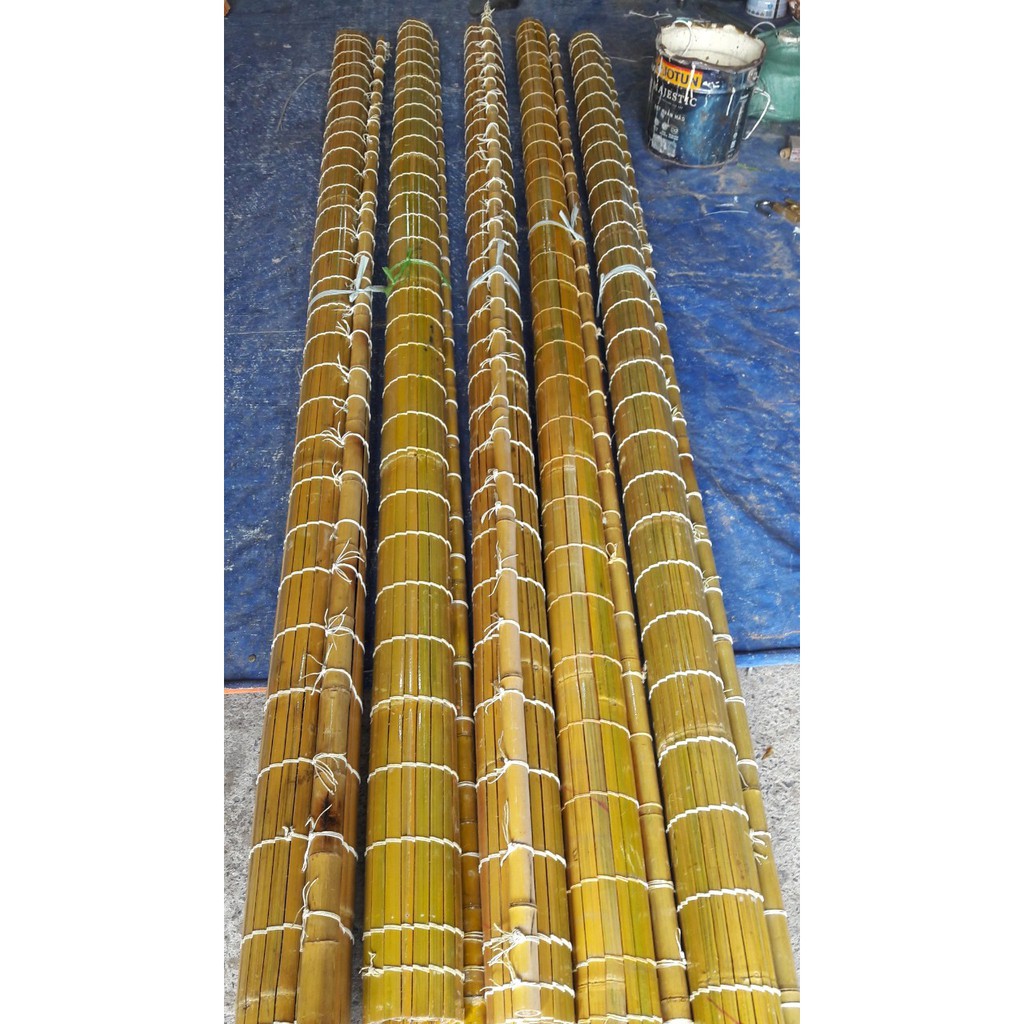 Mành tre cật cạo che nắng ban công rộng 2m cao 1m50 C 2m rèm sáo tre mưa treo cửa sổ có dây kéo đầy đủ