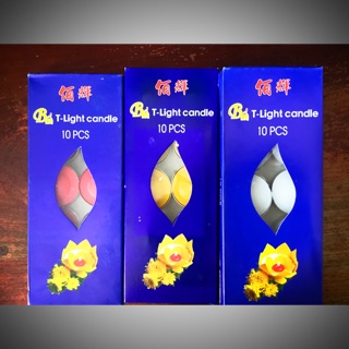 10 cái Đèn cầy cúng sao đỏ/vàng/trắng không khói không mùi