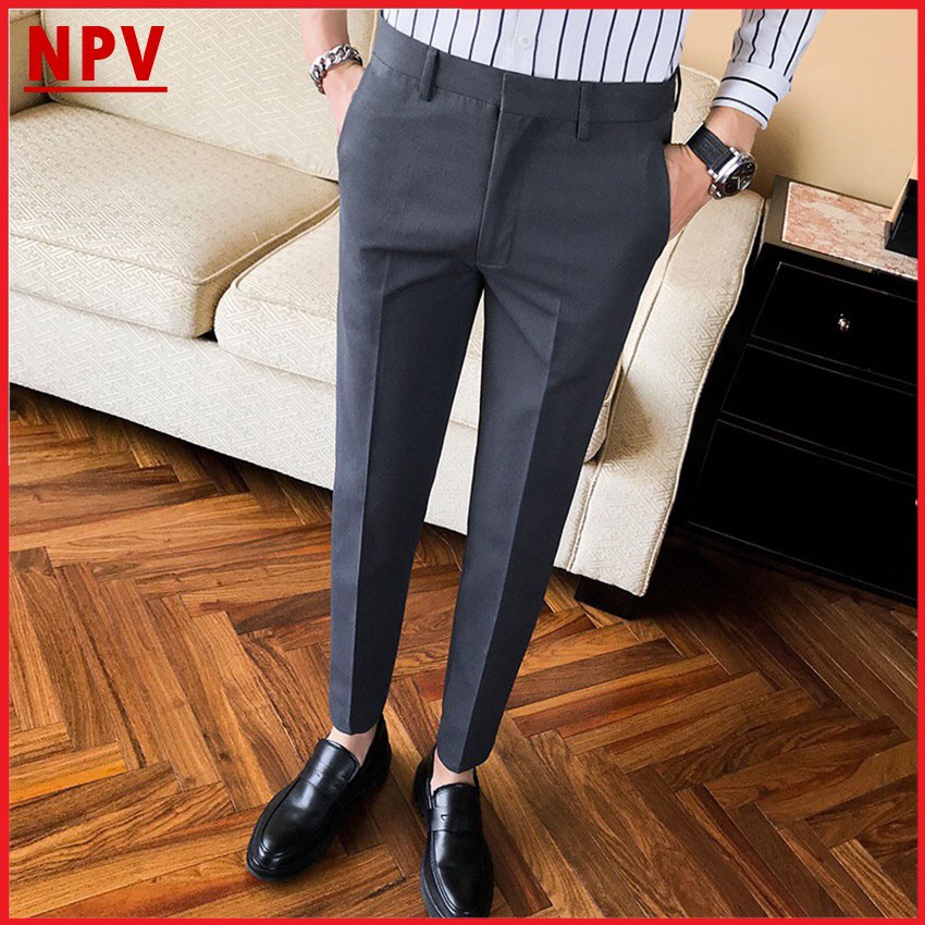 Quần âu nam ống côn NPV vải lụa co giãn,quần tây nam không nhăn,không xù,4 màu | BigBuy360 - bigbuy360.vn