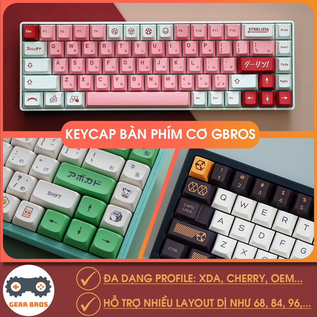 Keycap Cho Bàn Phím Cơ Thick PBT CHERRY XDA OEM SA In Dyesub | Gearbros