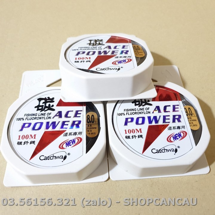 Cước Câu Cá 100m ACE POWER Màu Đen Size 8.0 Size 9.0 Size 10.0