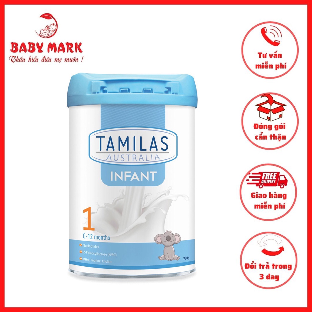 Sữa bột TAMILAS AUSTRANLIA INFANT 900g DATE 2022 SỐ 1,2,3