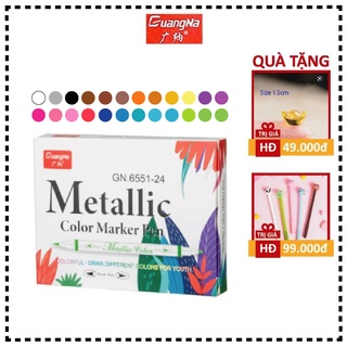 Bút lông nhũ metallic luyện thư pháp calligraphy (24 màu)