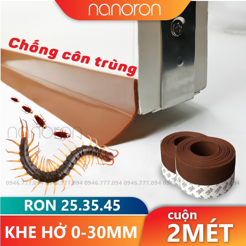 2 Mét ron dán cửa chặn khe hở 🔷 Thanh dán đáy cửa NANORON chống bụi, chống côn trùng, chống thoát hơi lạnh R234
