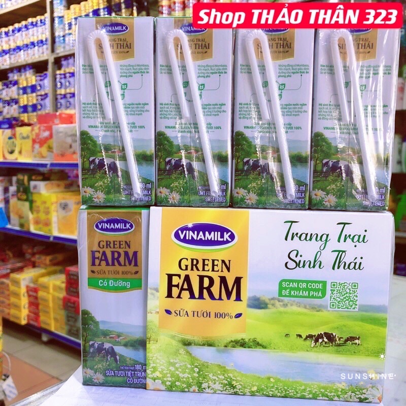 SỮA TƯƠI TIỆT TRÙNG GREEN FRAM 4hộp x 180ml