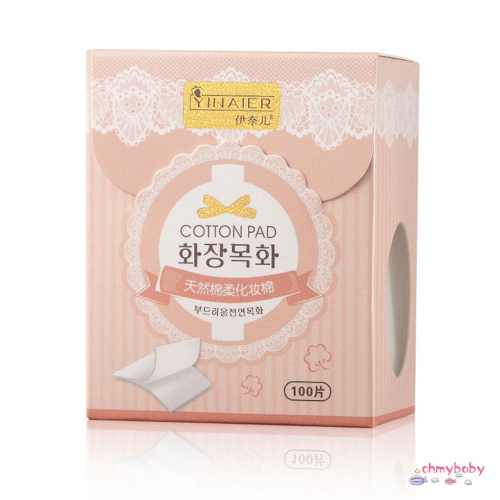 100 cái / hộp Miếng bông tự nhiên dành cho phụ nữ Làm sạch khuôn mặt Miếng bông tẩy trang [8/19]