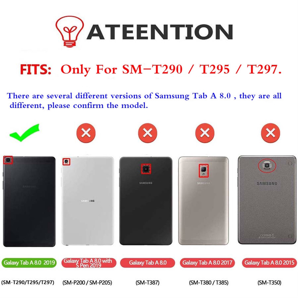 Ốp máy tính bảng silicon dẻo có dây đeo cho Samsung Galaxy Tab A 8.0 inch 2019 SM-T290 T290 T295 T297 SM-T295 SM-T297 | BigBuy360 - bigbuy360.vn