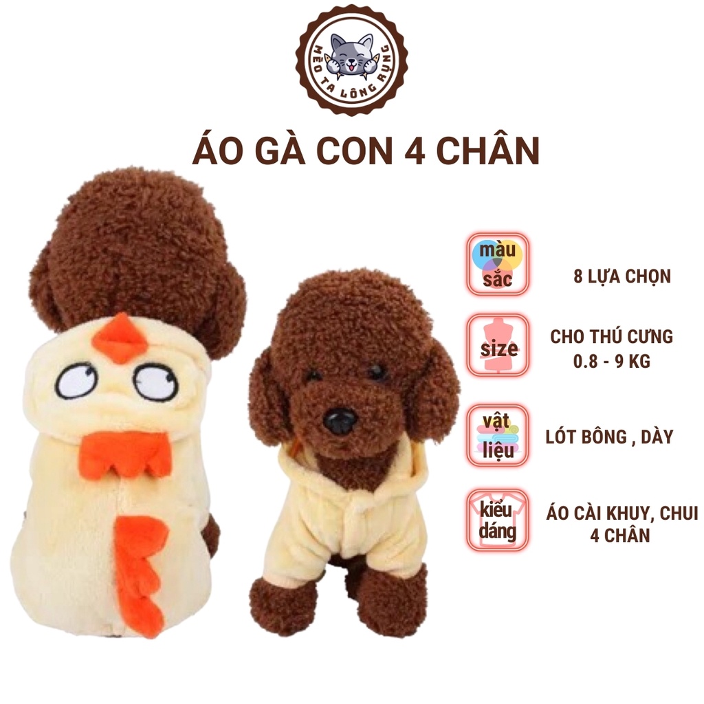 Áo bông cho chó poodle mèo con cún lớn thú cưng nỉ len mùa đông, quần áo cho chó cún poodle cái mèo con thú cưng
