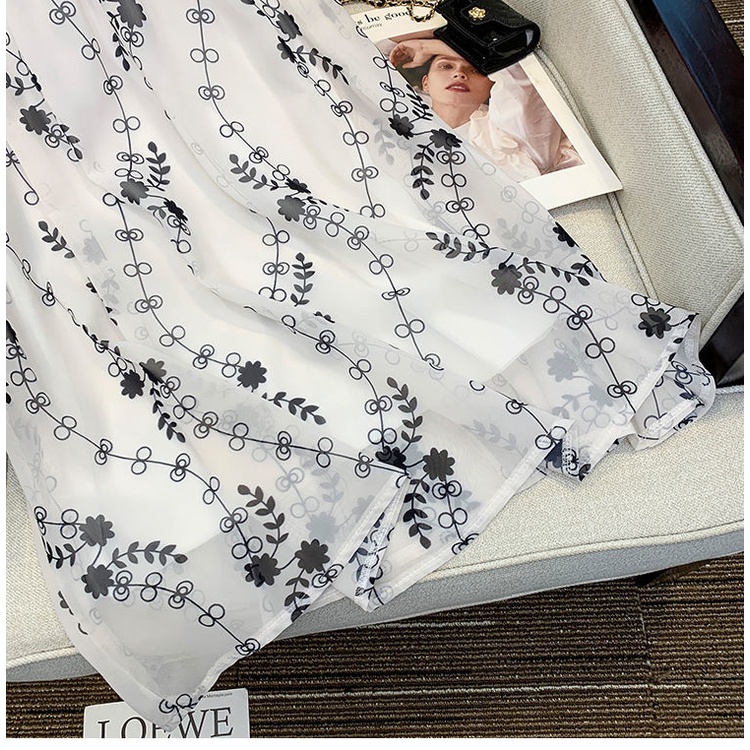 Chân Váy Chữ a Lưng Cao Co Giãn In Họa Tiết Thời Trang Mùa Hè Phong Cách Hàn Quốc Cổ Điển Mới