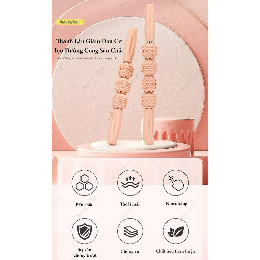 Thanh Lăn Massage Có Bóng Gai Xoay 360 Độ,  Giãn Cơ Giúp Thon Gọn Giảm Mỡ, Giảm Đau Cơ Sau Khi Tập Thể Thao