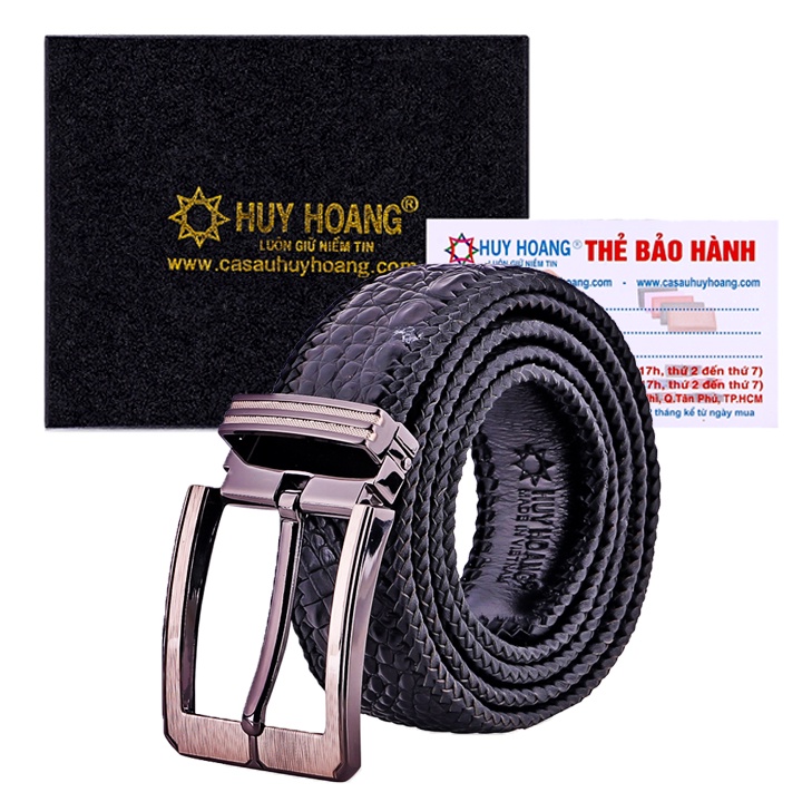 Thắt lưng nam da cá sấu đan viền 4P đầu kim màu đen, nâu đất, nâu đỏ, vàng bò HP4294-95-96-97