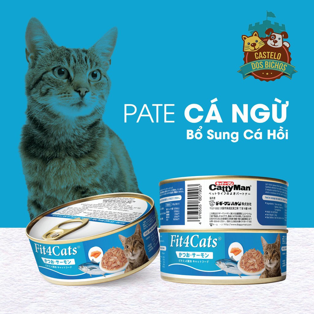 [Mã PET50K giảm Giảm 10% - Tối đa 50K đơn từ 250K] Pate Cho Mèo FIT4CAT Lon 160G Vị Cá Ngừ + Cá Hồi [ Chính Hãng ]