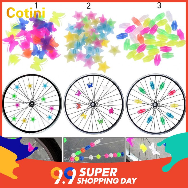 [Chất lượng cao] 1 túi nhựa Xe đạp đầy màu sắc Chu kỳ Bánh xe hạt Spoke Trẻ em Trang trí xe đạp