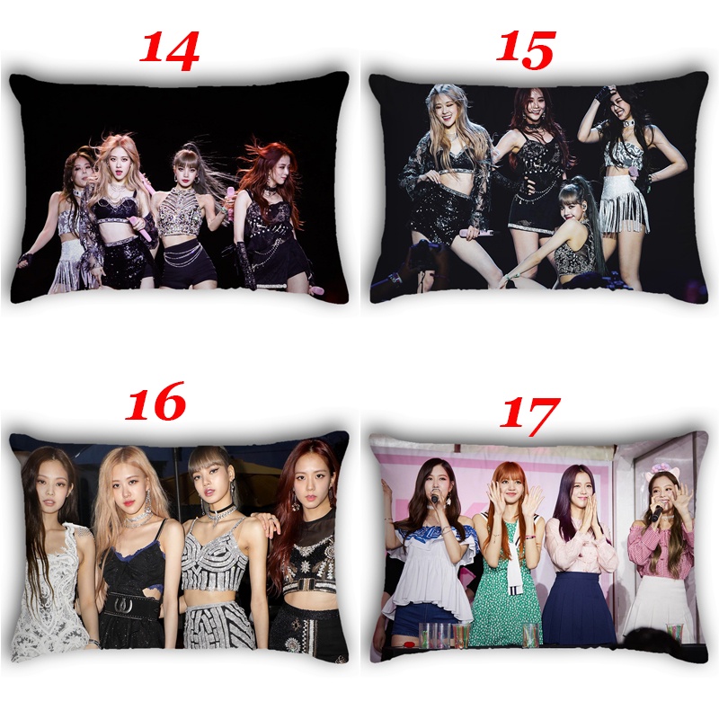 Vỏ Gối Chữ Nhật In Hình Nhóm Nhạc Blackpink Hàn Quốc Trang Trí Nhà Cửa