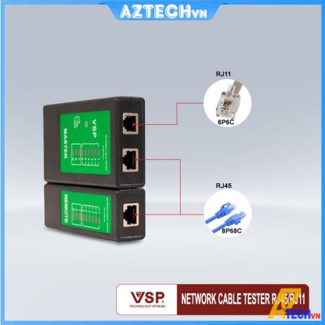 Bộ kiềm bấm mạng xuyên thấu + 50 hạt mạng RJ45 xuyên thấu + hộp test cáp mạng RJ45/11 kèm pin Loại Tốt