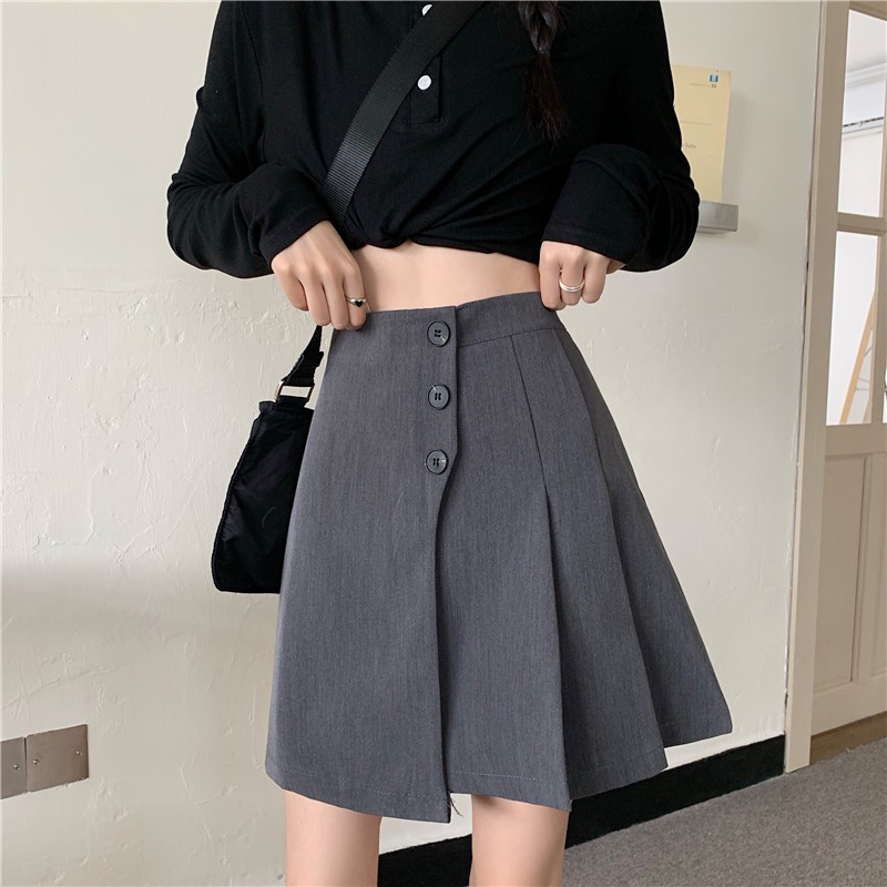 Xiaozhainv Chân váy chữ A thiết kế xếp ly phong cách thời trang Hàn Quốc xinh xắn cho nữ | BigBuy360 - bigbuy360.vn