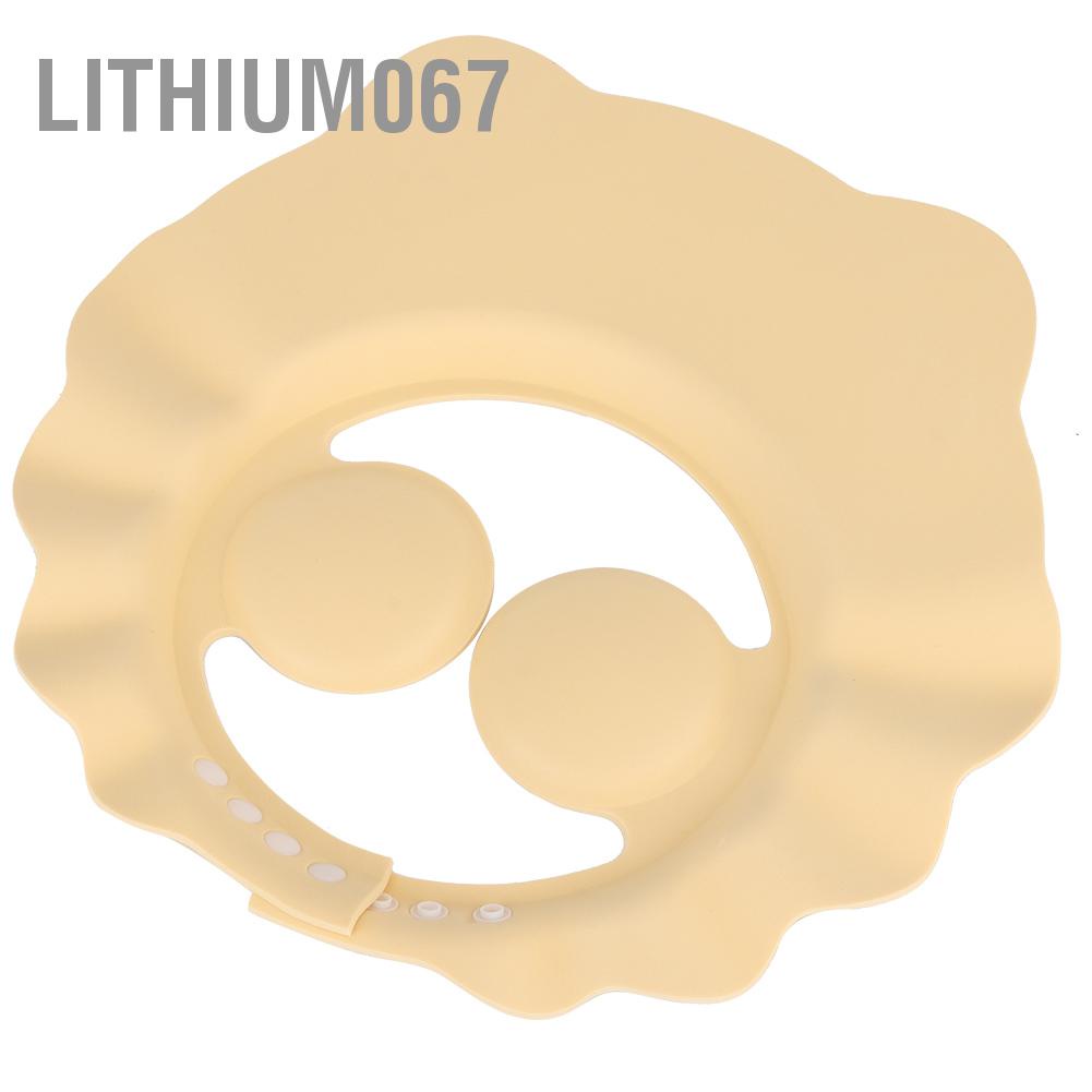 Lithium067 Mũ gội đầu cho bé có thể điều chỉnh Phụ kiện bảo vệ khi tắm trẻ mới biết đi