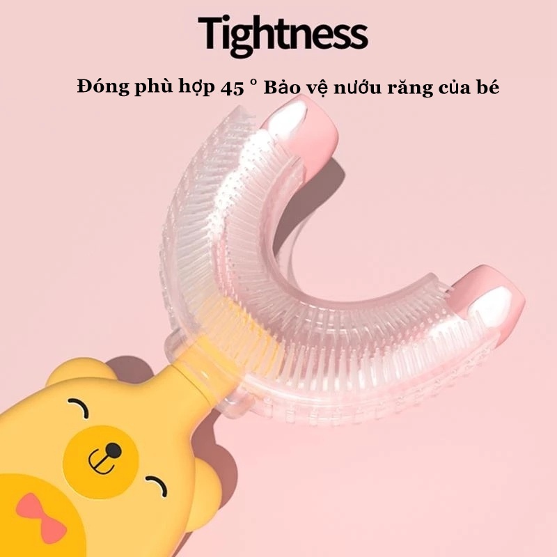 Bàn Chải Đánh Răng Silicone Hình Chữ U Dành Cho Bé Từ 2 Đến 12 Tuổi