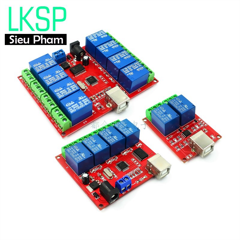 Module Relay Bật Tắt Qua USB Máy Tính 2/4/8 Kênh