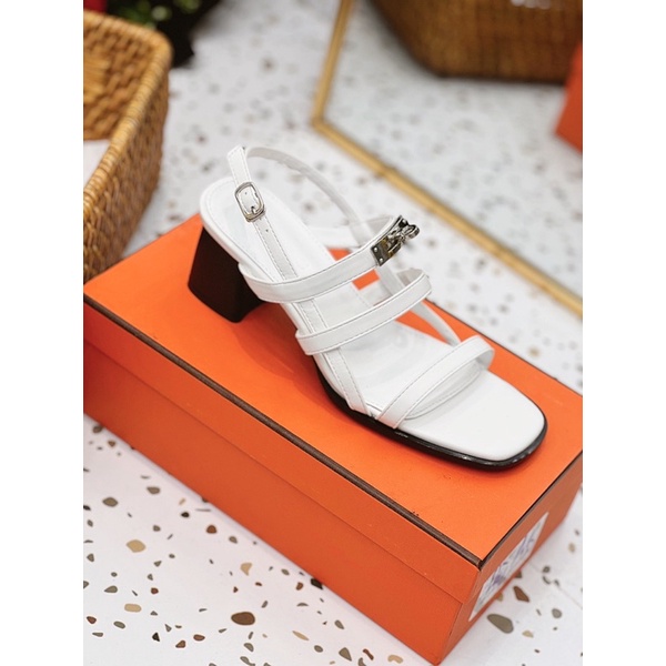 Sandal hm quai ngang gót trụ fullbox