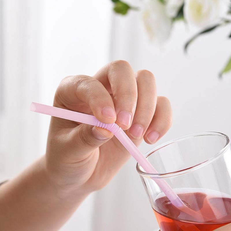 Set 100 Ống Hút Nhựa Dài 8 Inch Nhiều Màu Sắc Dùng Một Lần