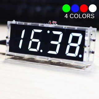 US Electronic 4-digit DIY Digital LED Clock Kit Light Control Temperature Hot