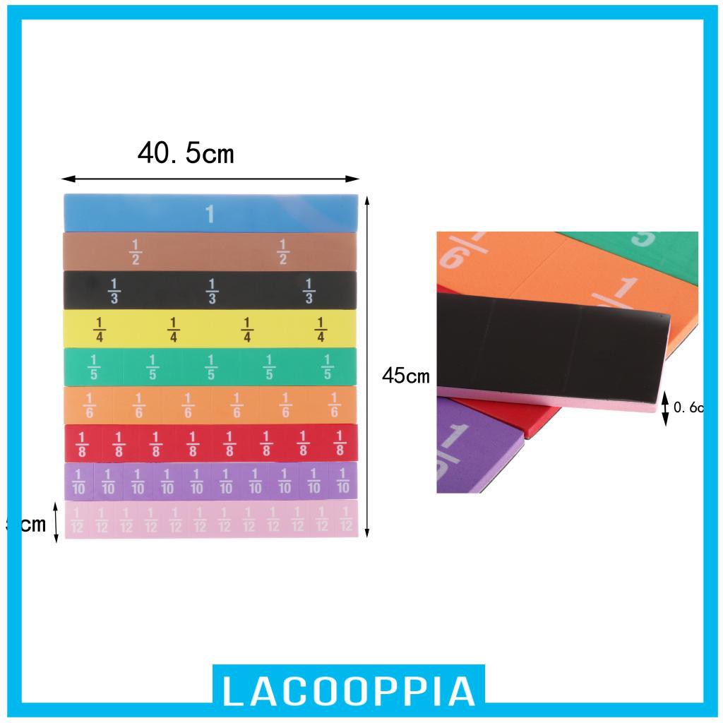 [LACOOPPIA] 51 Pieces Learning Resources Double-sided Magnetic Fraction Squares