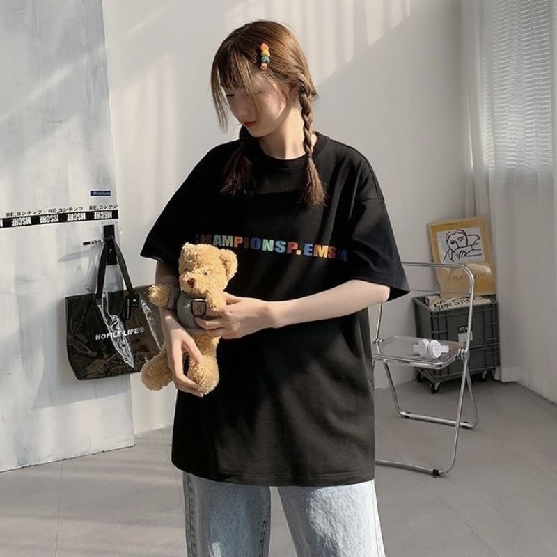 Áo thun ❤có size tay lỡ unisex Championsp