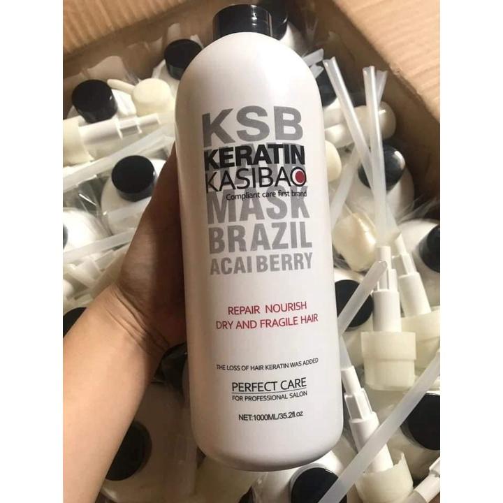 HẤP KERATIN KASIBAO KSB BRAZIL ACAI BERRY THỦY PHÂN PHỤC HỒI TÓC HƯ TỔN NẶNG 1000ml.