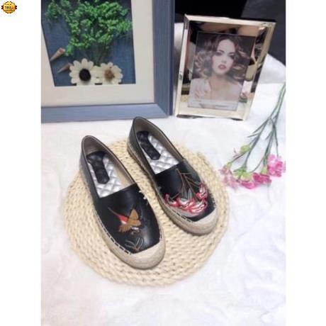 Giày slipon viền cói thêu cò fullbox SALE 20% ' ^ ` ! ' . ! 12.12