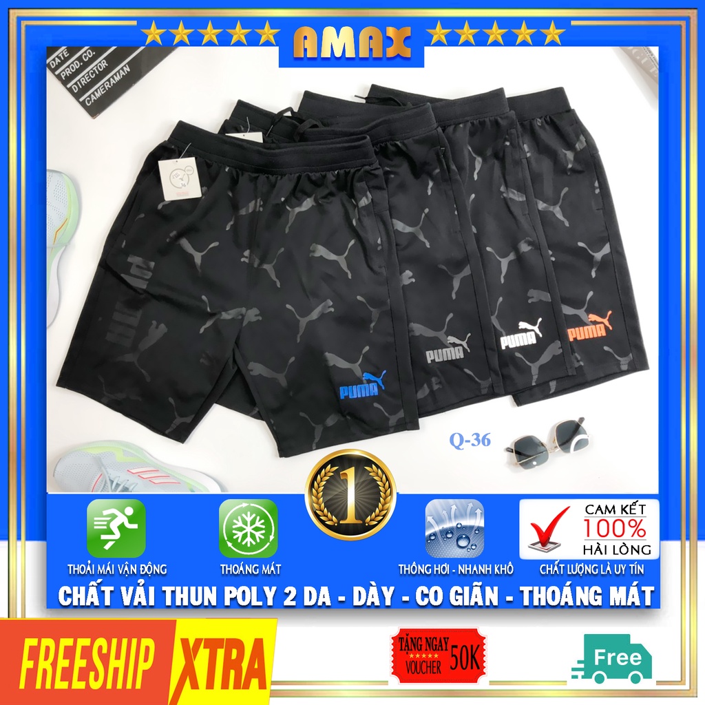 Quần đùi nam thun thể thao ngắn Puma Q36 quần short nam đẹp lưng thun sọt nam cao cấp có size lớn cho người mập big size