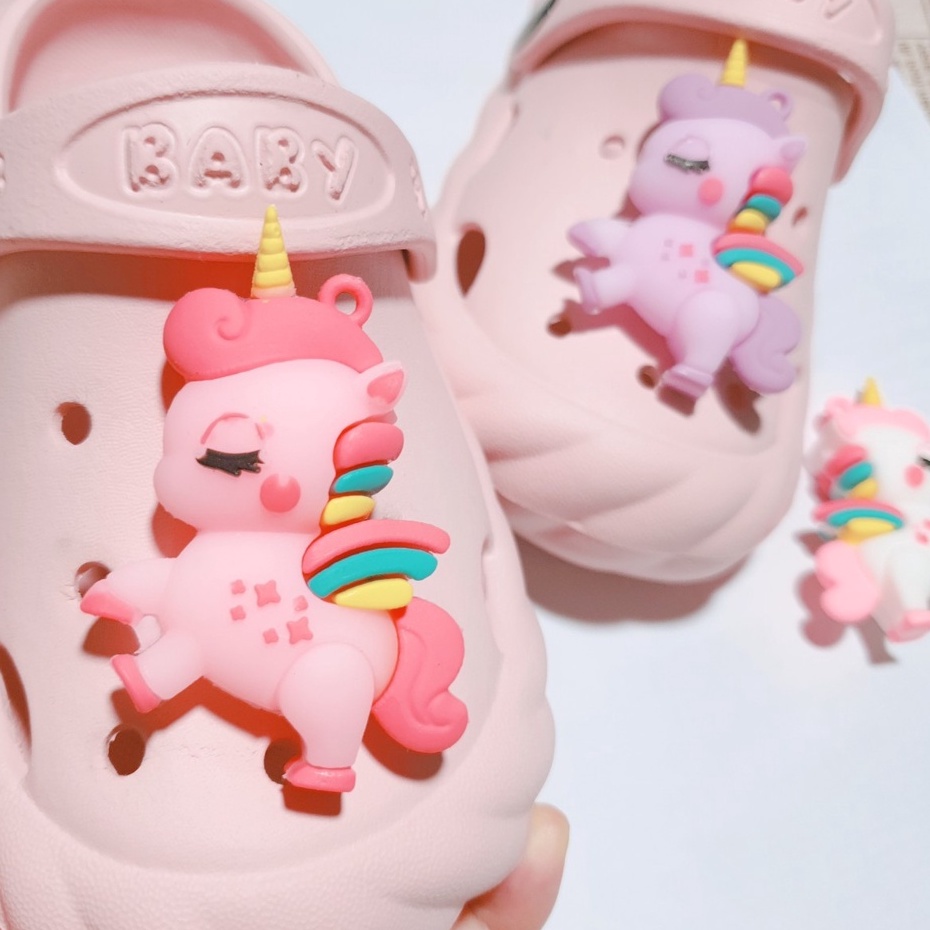 Nút gắn hkdesign/ phụ kiện trang trí dép duet 4D TO Unicorn mới (01 Cái)