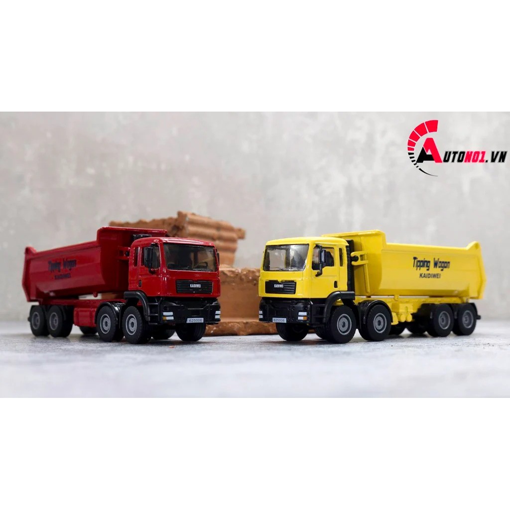 MÔ HÌNH XE TẢI TỰ ĐỔ RED 1:50 KAIDIWEI 7606