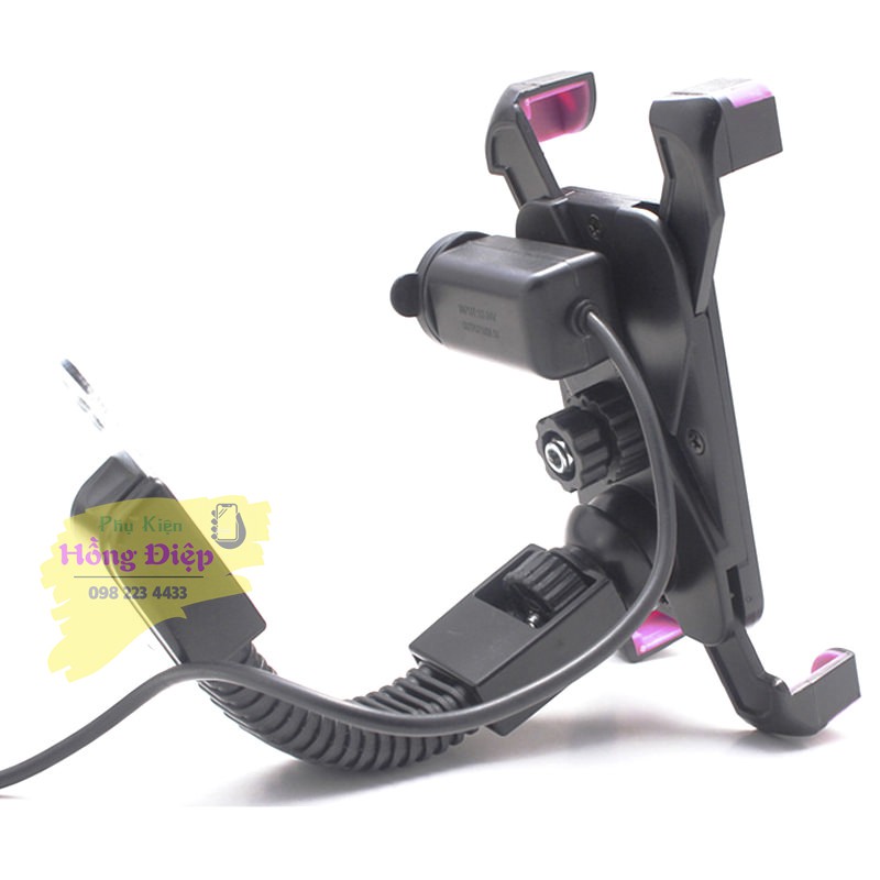 Kẹp Điện Thoại Chân Gương Xe Máy Có Cổng Sạc Tiện Dụng | BigBuy360 - bigbuy360.vn