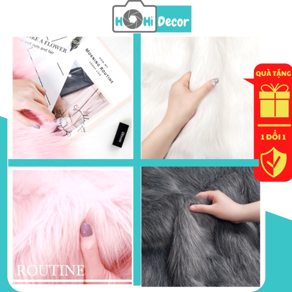 Thảm Lông Chụp Ảnh Sản Phẩm Nhỏ Giá Rẻ, Thảm Mini Dài Mịn, Chụp Hình Nail, Quần Áo - Trắng, Xám, Hồng, Đen - HoHi Decor